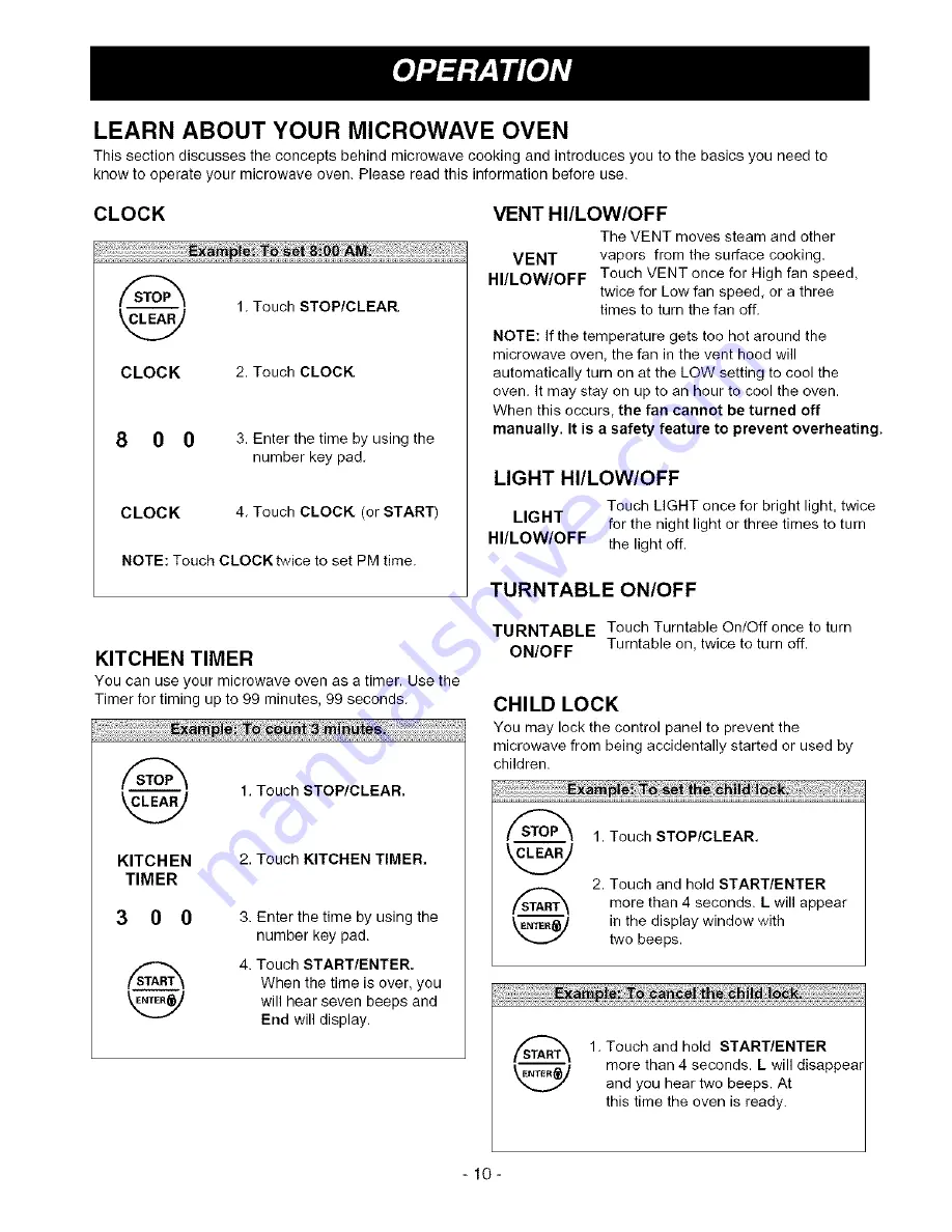 LG LMV1680BB Owner'S Manual & Cooking Manual Download Page 10