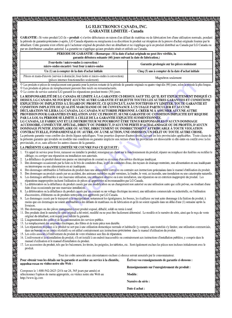 LG LMV2055 Series Owner'S Manual Download Page 62