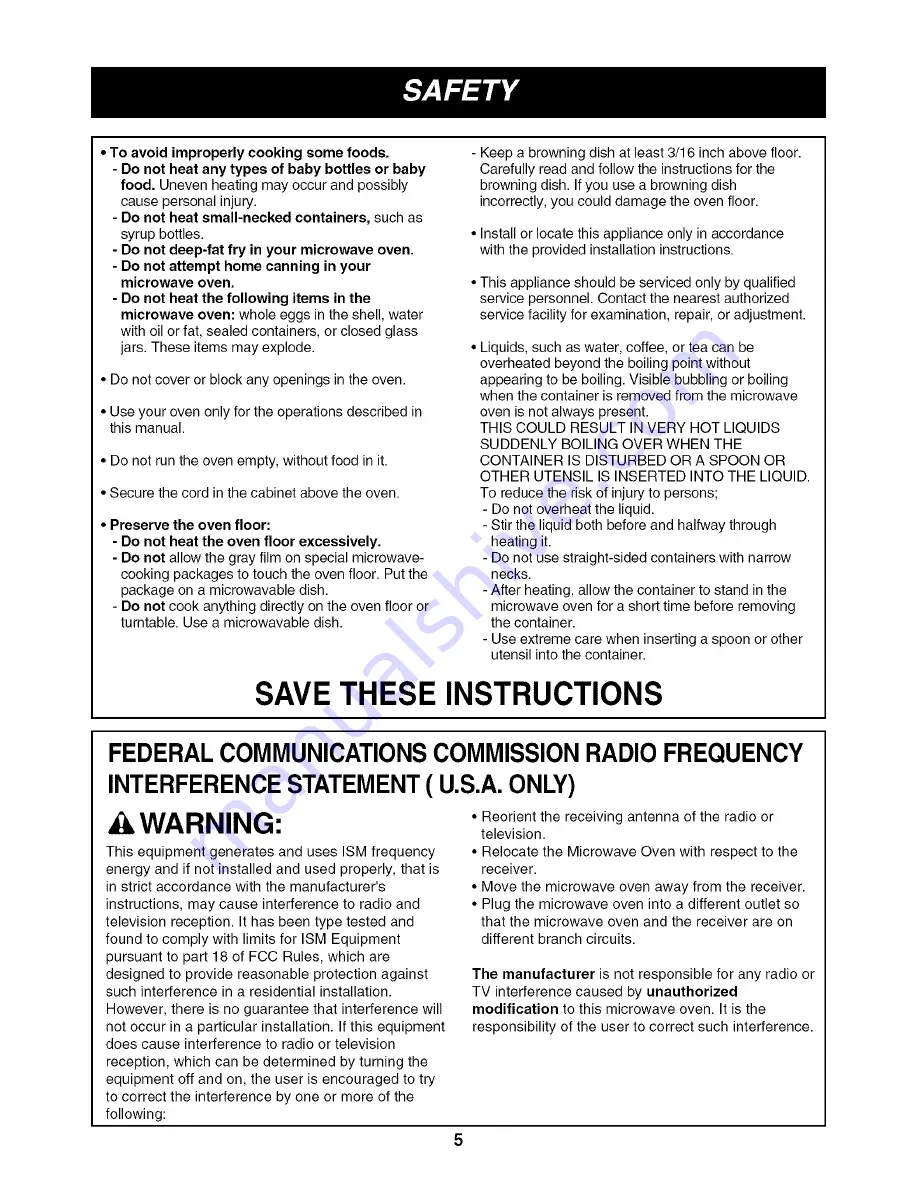 LG LMVM2055SB Owner'S Manual Download Page 5