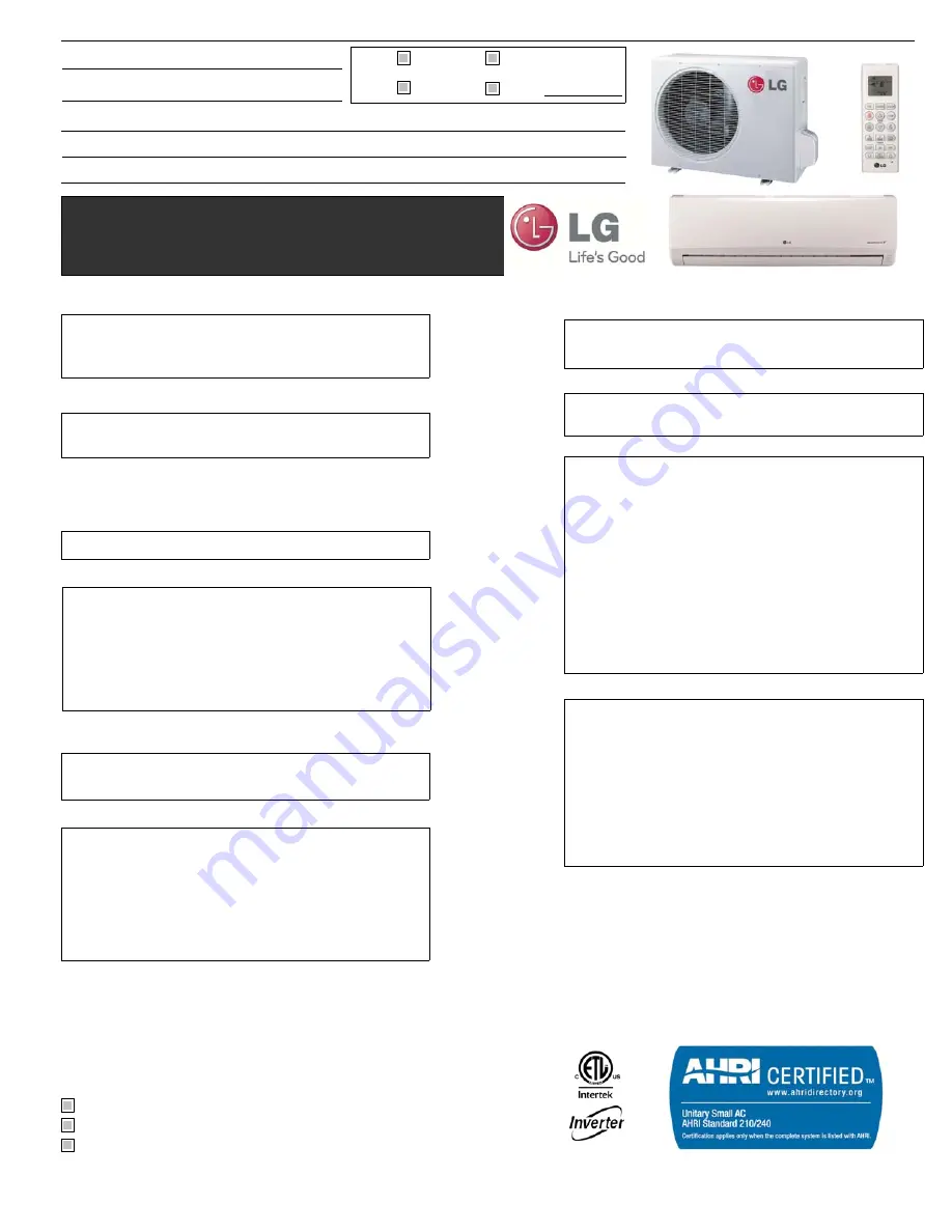 LG LS181HSV3 Information Download Page 1