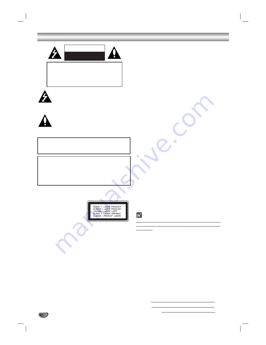 LG LST3510A - HDTV Receiver / Hi-Format DVD Player Owner'S Manual Download Page 2