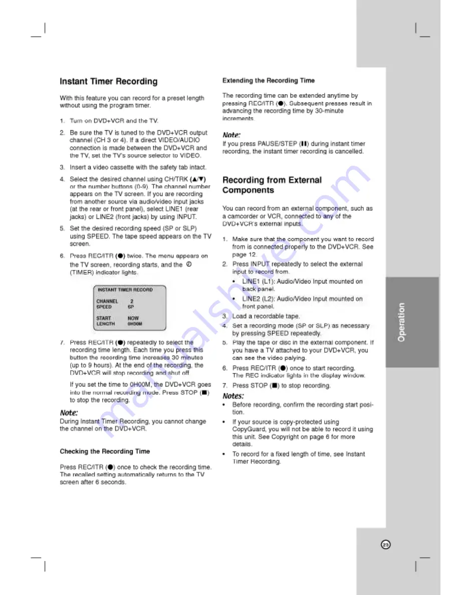 LG LVC-737 Owner'S Manual Download Page 23