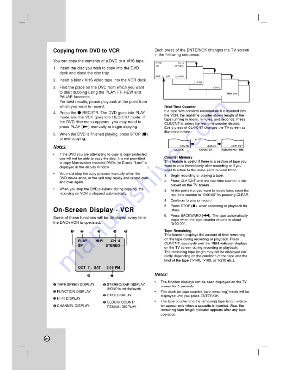 LG LVC-737 Owner'S Manual Download Page 24