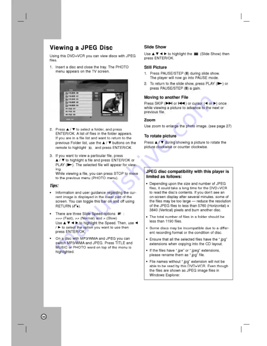 LG LVC-737 Owner'S Manual Download Page 30