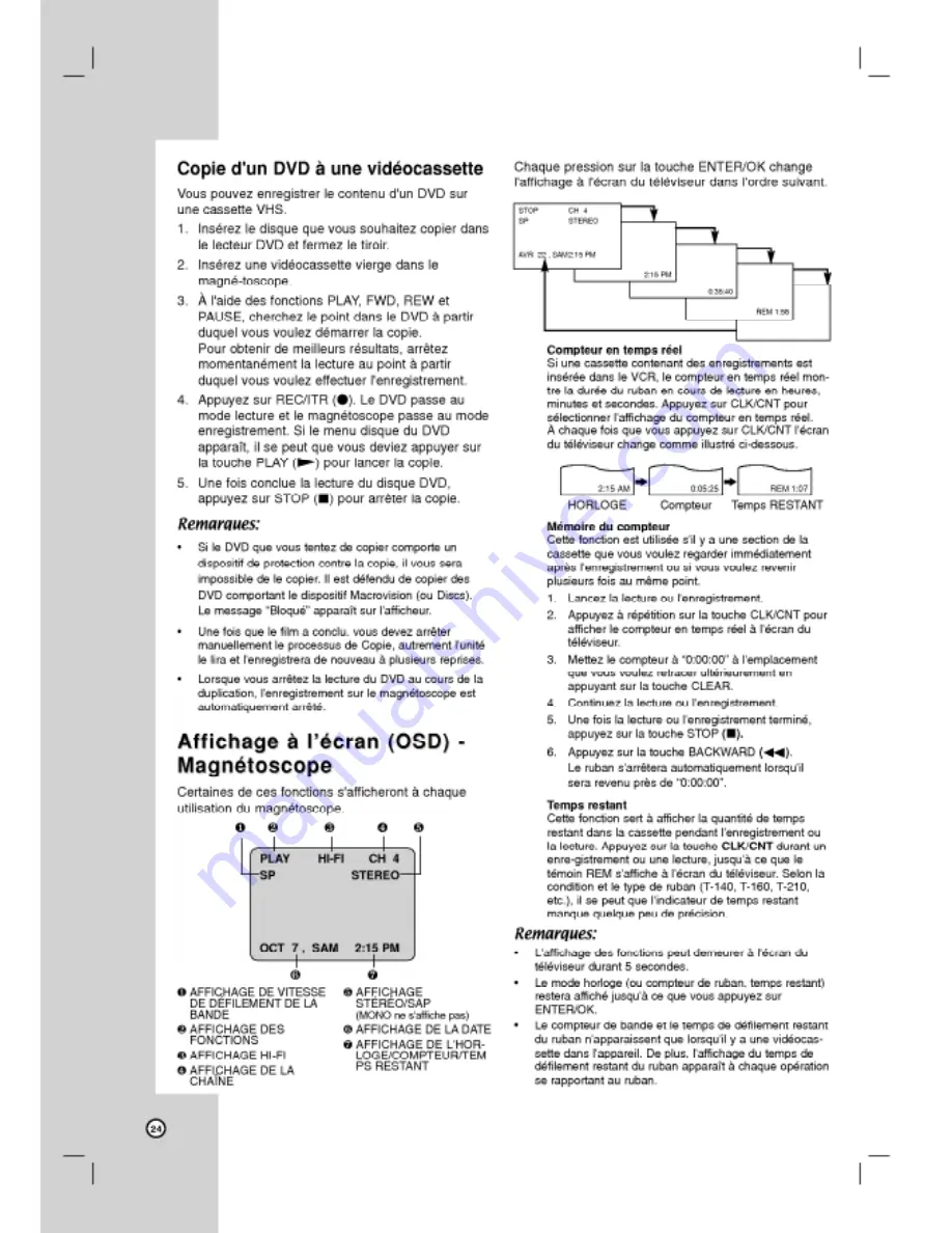 LG LVC-737 Owner'S Manual Download Page 62