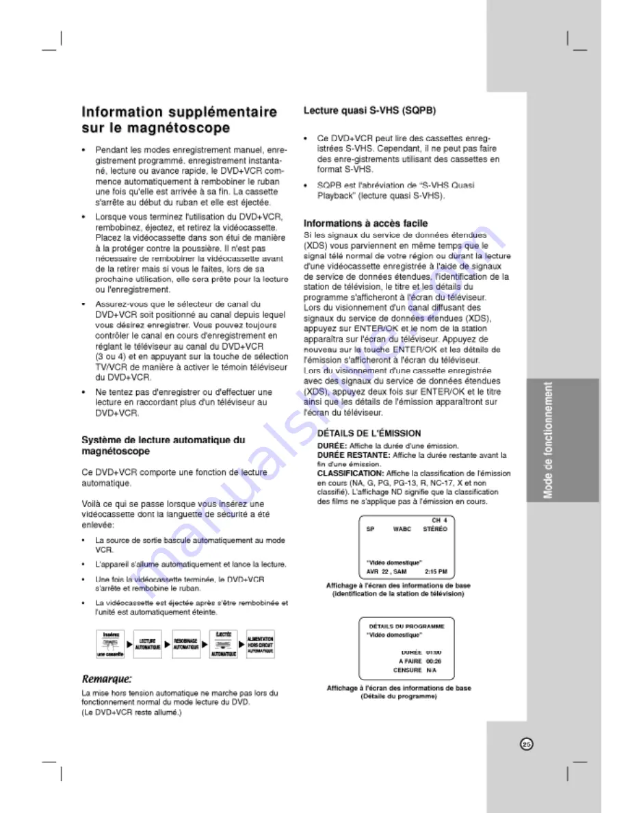 LG LVC-737 Owner'S Manual Download Page 63