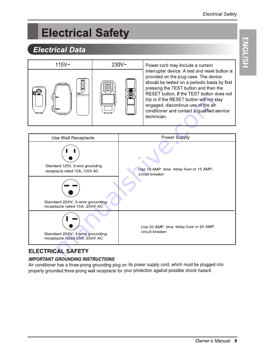 LG LWHD1200FR Owner'S Manual Download Page 9