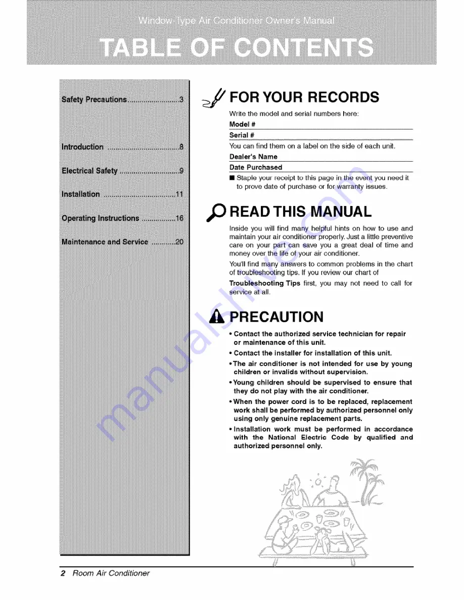 LG LWHD2500ER Owner'S Manual Download Page 2