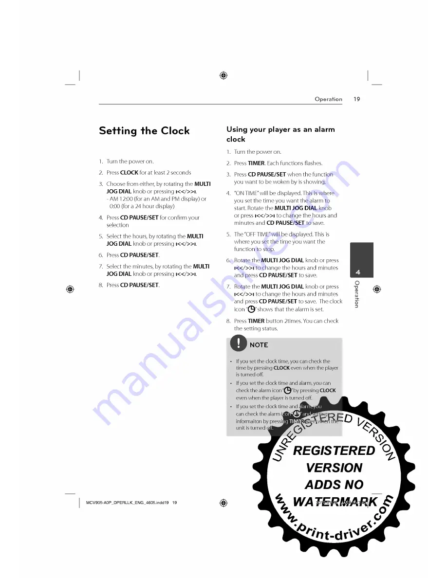 LG MCD605 Owner'S Manual Download Page 19