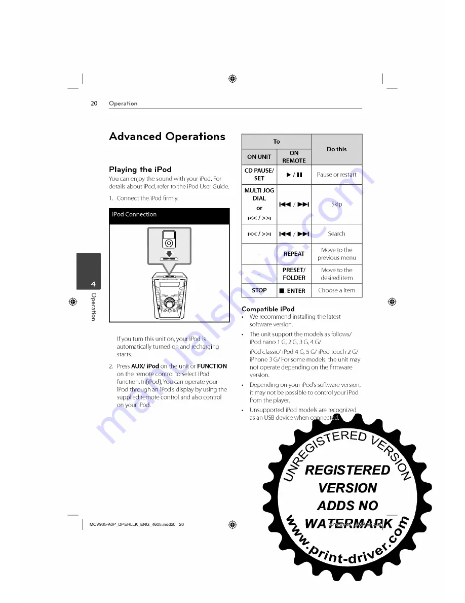 LG MCD605 Owner'S Manual Download Page 20