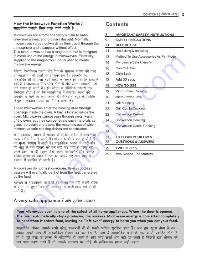 LG MJ3286SFU Owner'S Manual Download Page 2