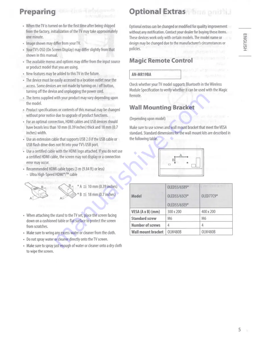 LG OLED55B9PUA Safety And Reference Download Page 5