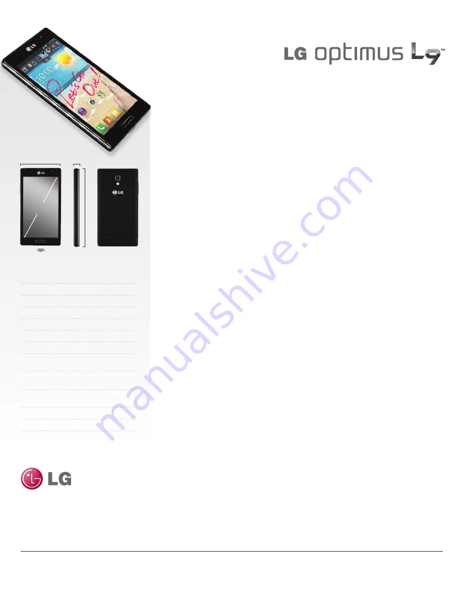 LG optimus L9 Specifications Download Page 1