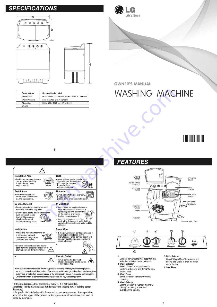 LG P700RON Owner'S Manual Download Page 1