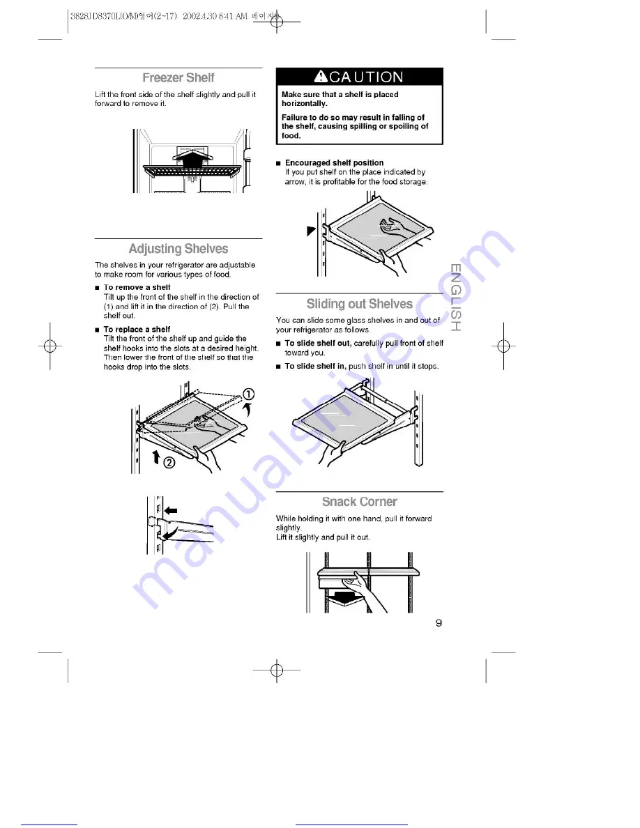 LG Privelege GR-626RW Owner'S Manual Download Page 9