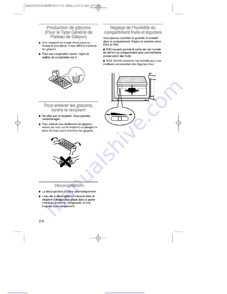 LG Privelege GR-626RW Owner'S Manual Download Page 24