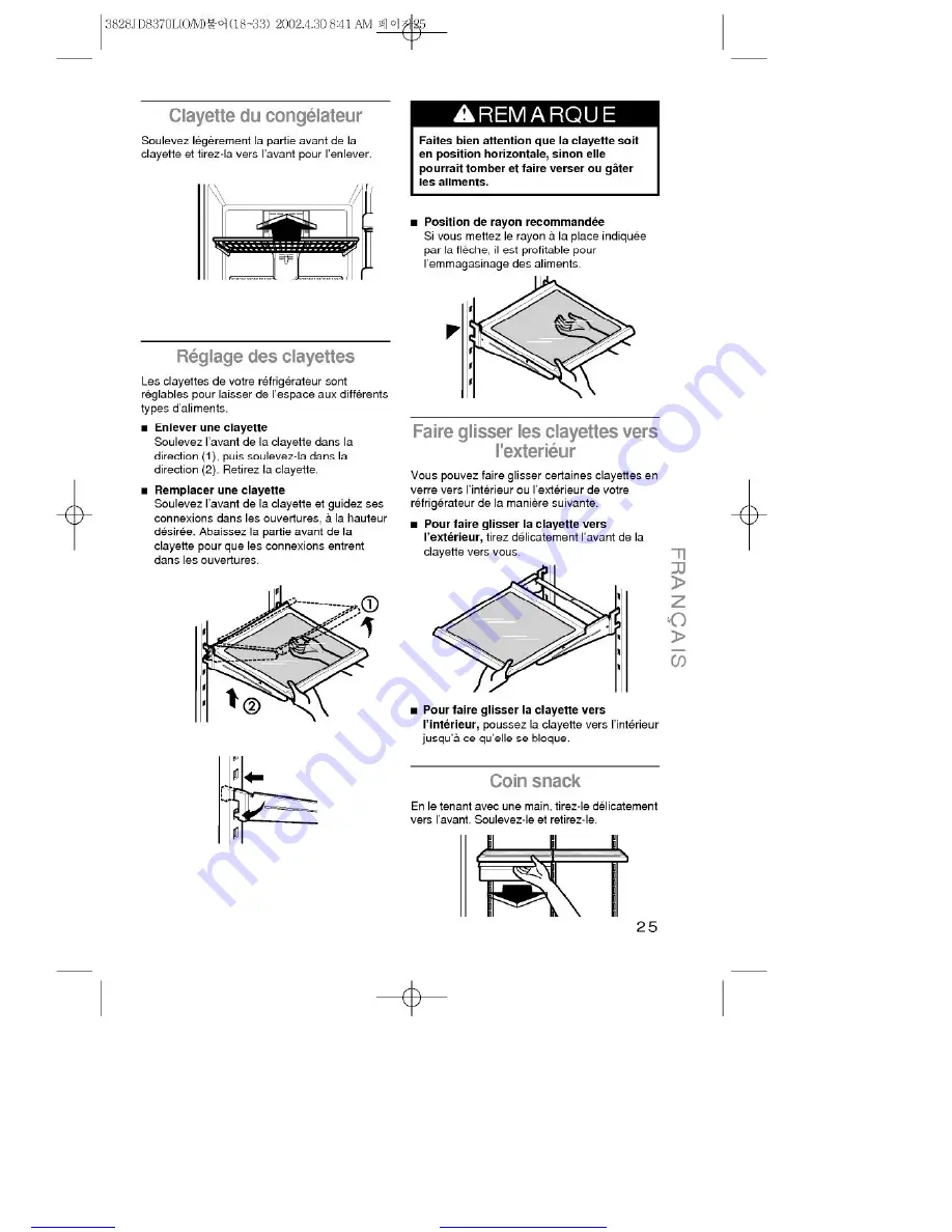 LG Privelege GR-626RW Owner'S Manual Download Page 25