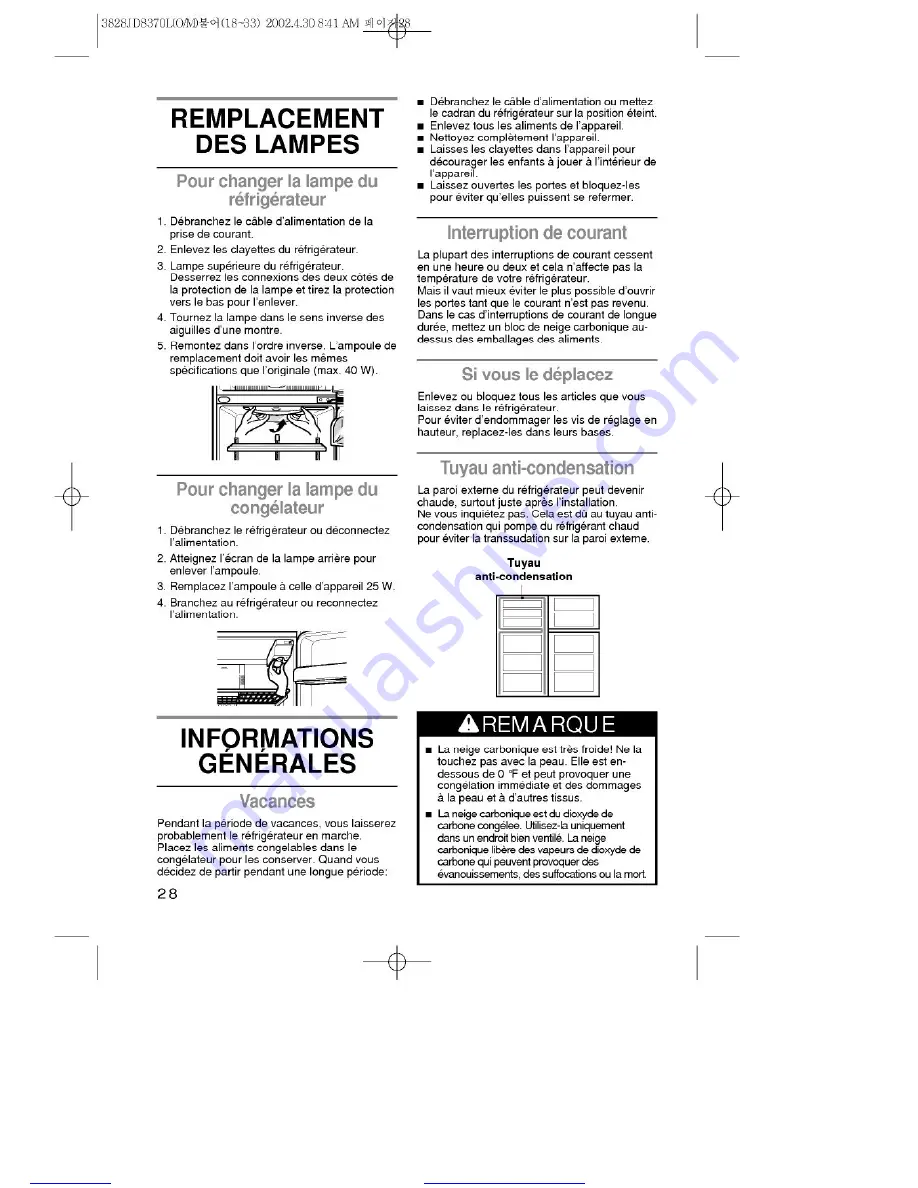 LG Privelege GR-626RW Owner'S Manual Download Page 28