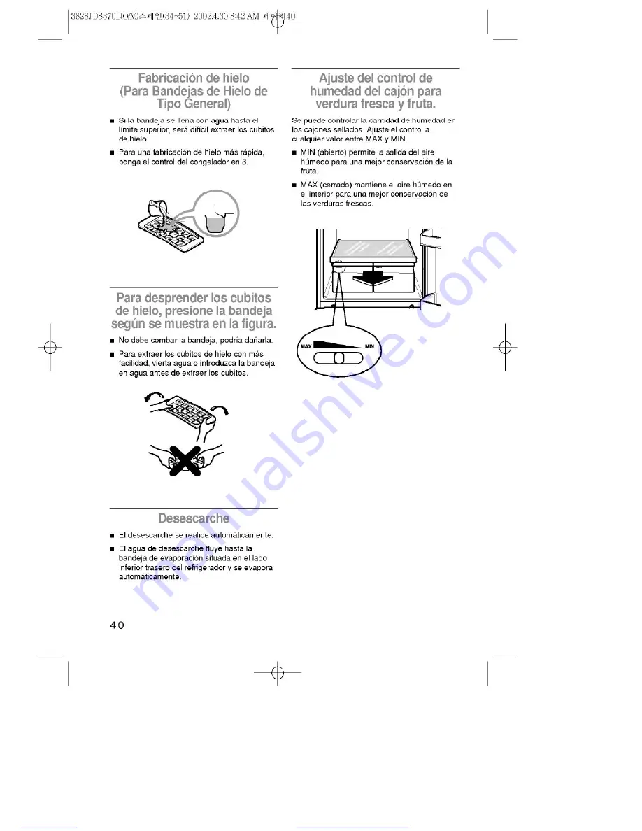 LG Privelege GR-626RW Owner'S Manual Download Page 40