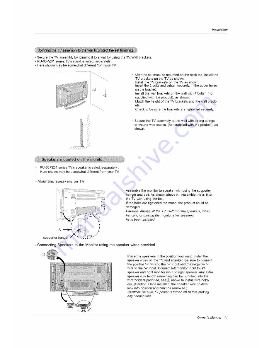 LG RU-42PZ61 Owner'S Manual Download Page 11