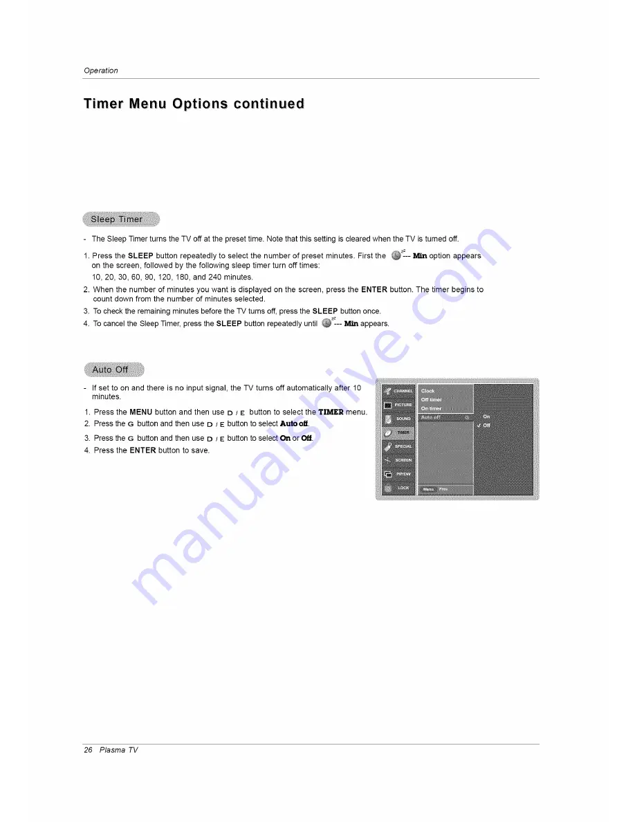 LG RU-42PZ61 Owner'S Manual Download Page 26