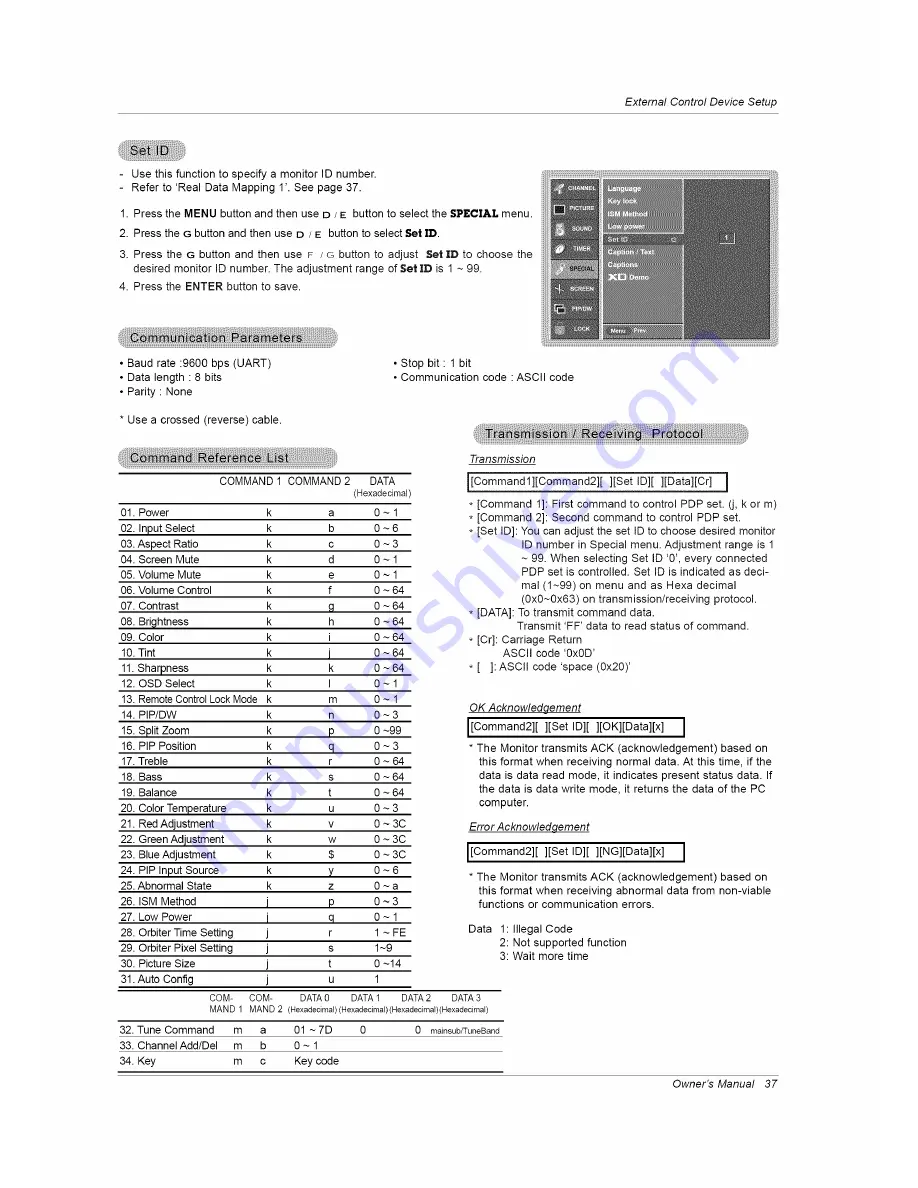 LG RU-42PZ61 Скачать руководство пользователя страница 37