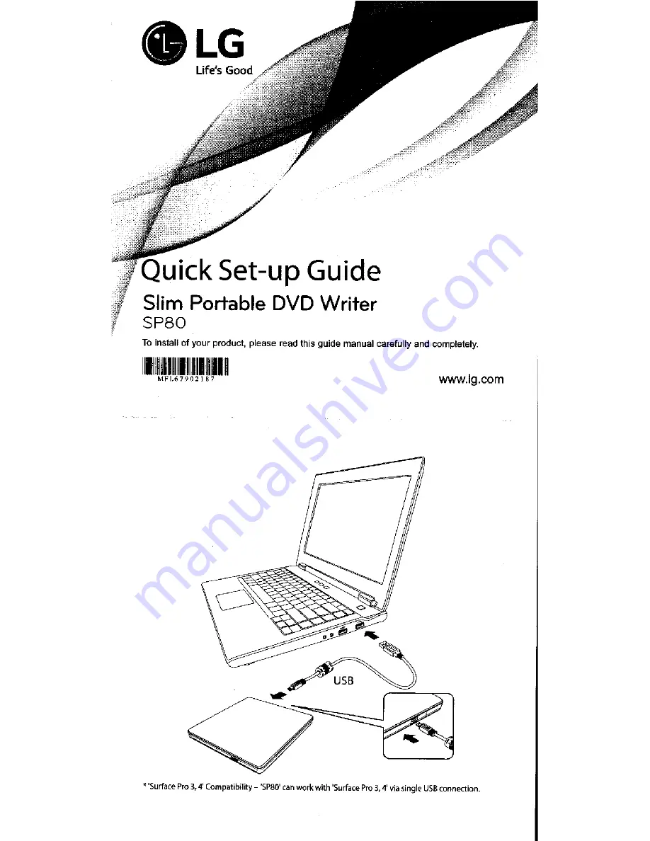 LG SP80 Quick Setup Manual Download Page 1