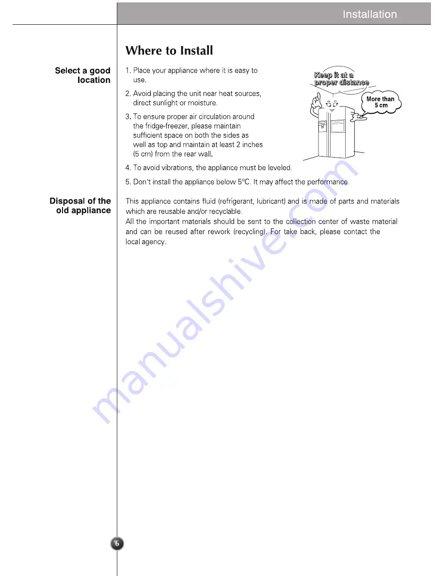 LG SXS Refrigerator User Manual Download Page 6