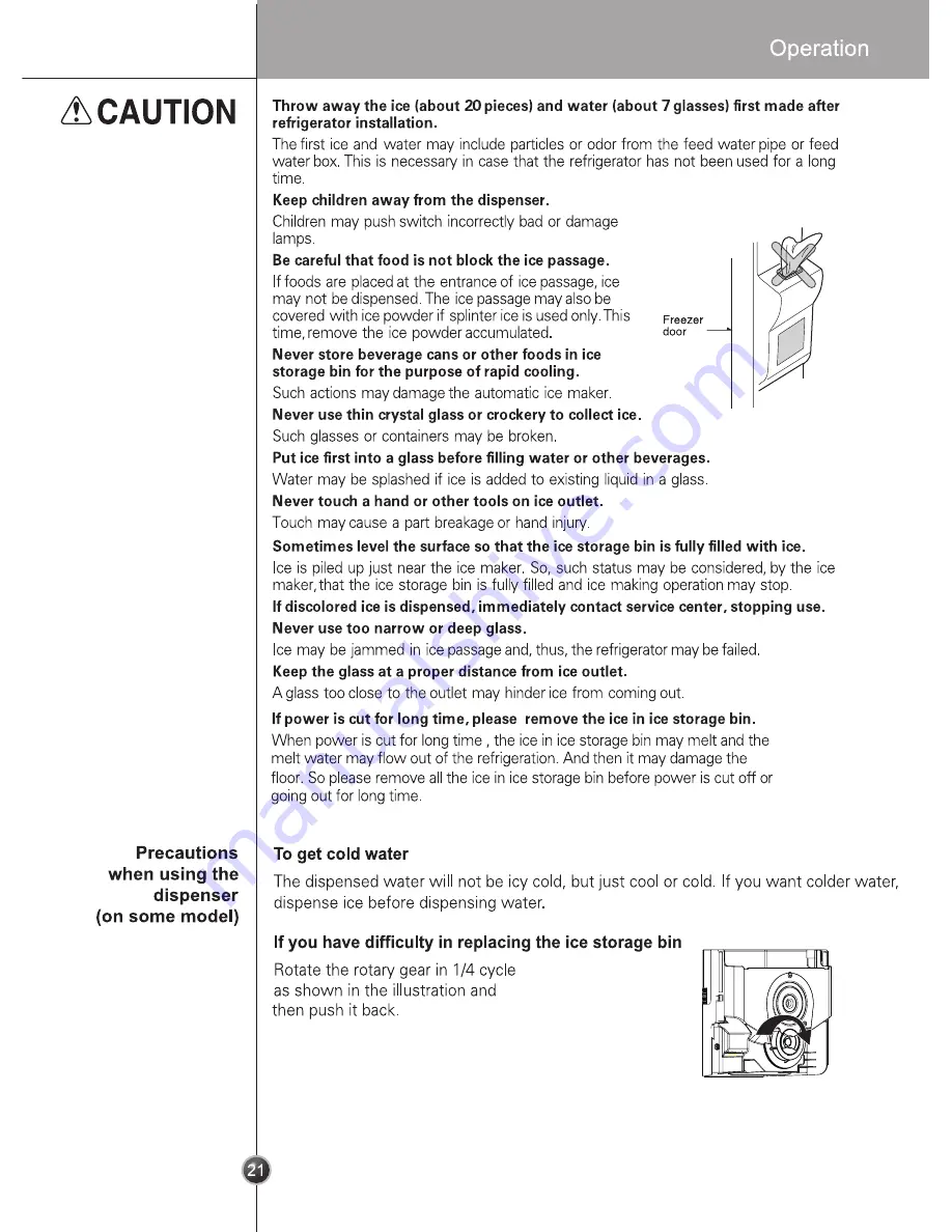 LG SXS Series Owner'S Manual Download Page 21