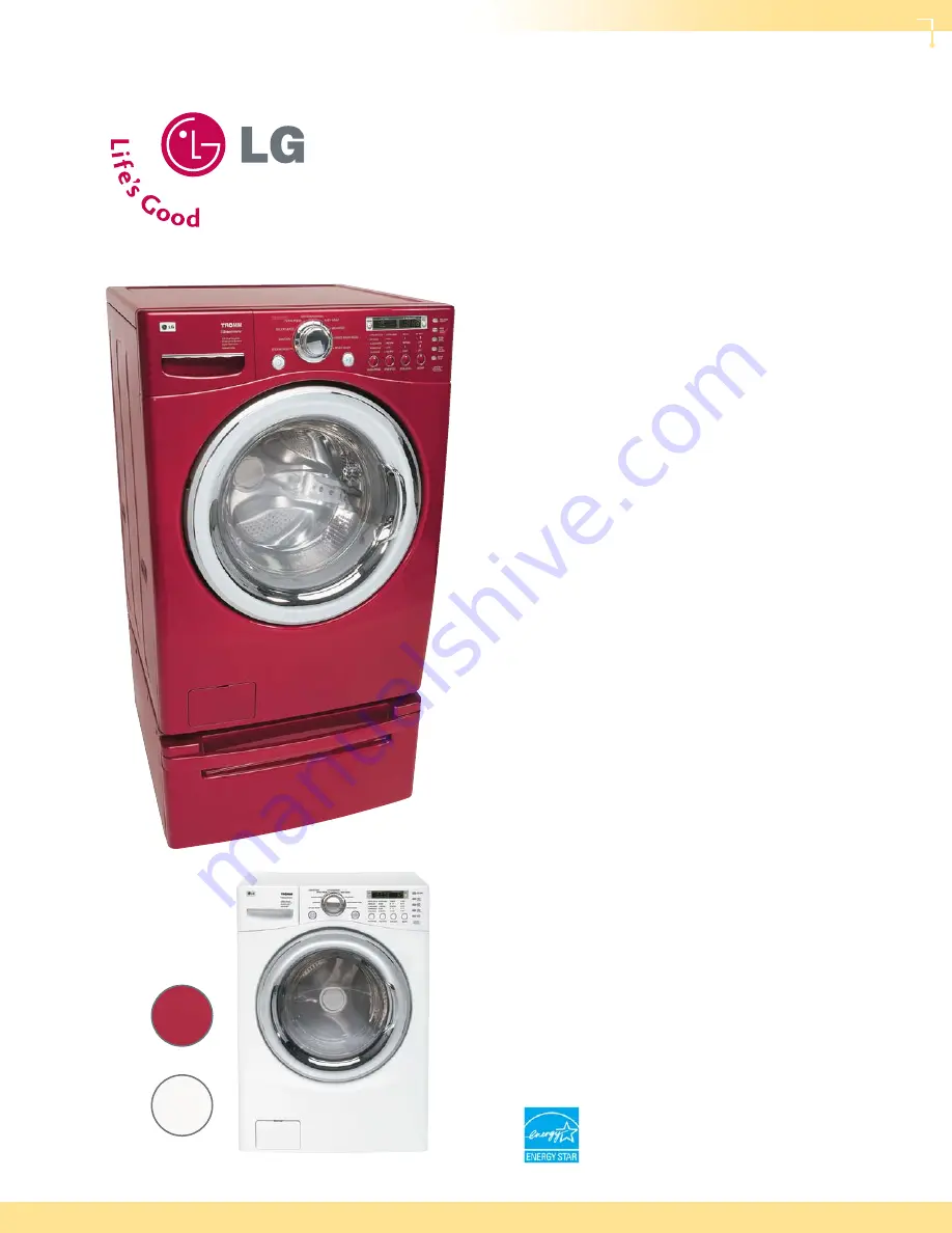 LG TROMM SteamWasher WM2487H Specifications Download Page 1