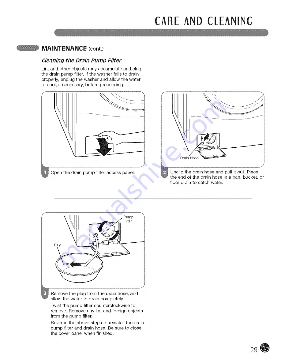 LG TROMM WM2455H User'S Manual & Installation Instructions Download Page 29