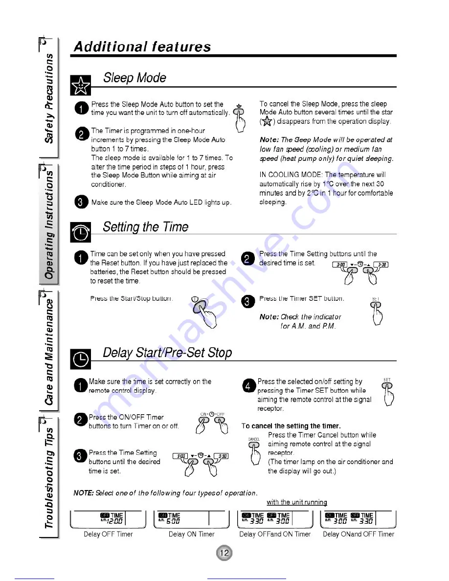 LG TS-K1830CL Owner'S Manual Download Page 12