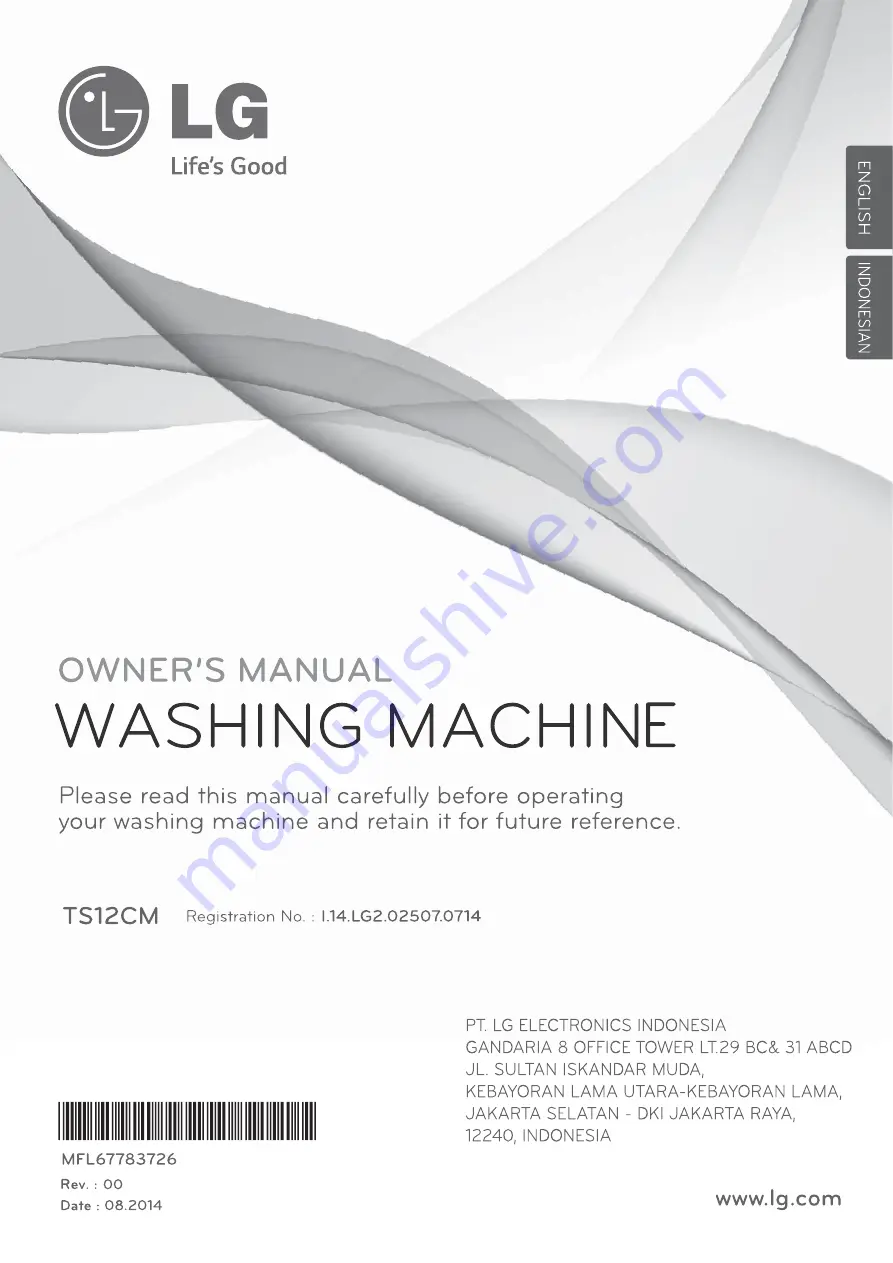 LG TS12CM Owner'S Manual Download Page 1