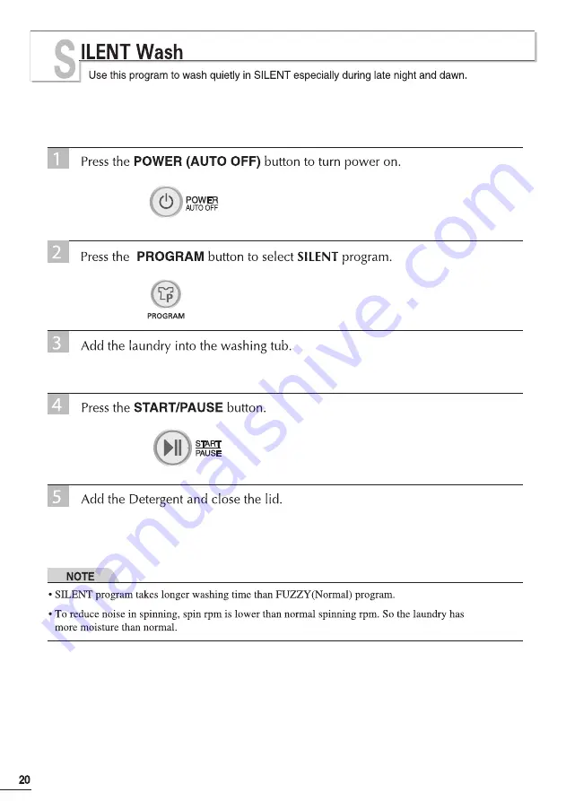 LG WF-S10CR Owner'S Manual Download Page 20