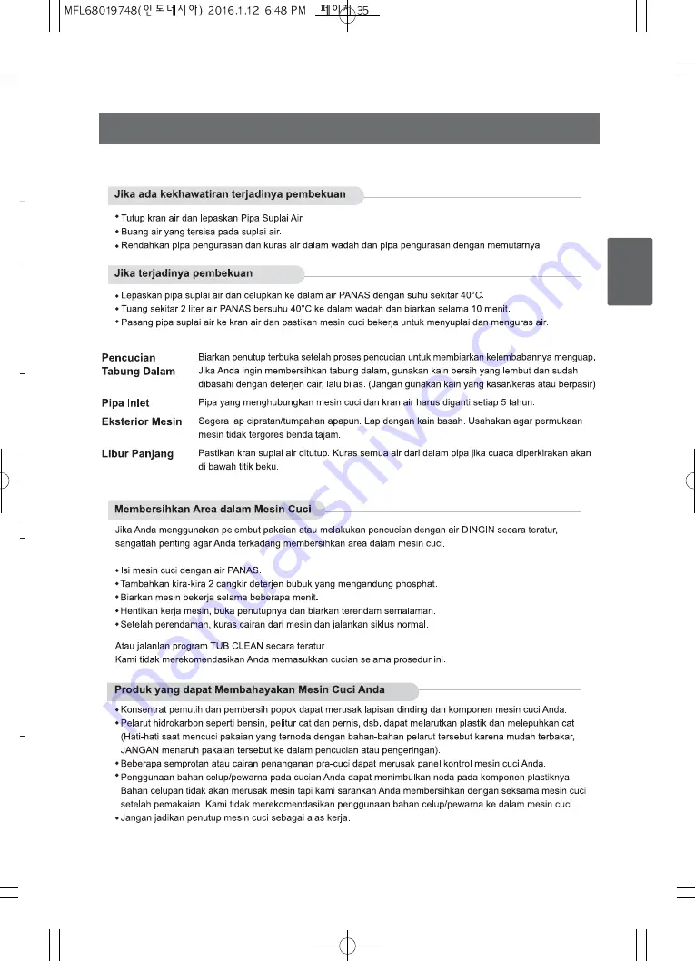 LG WF-SA20HD6 Owner'S Manual Download Page 77