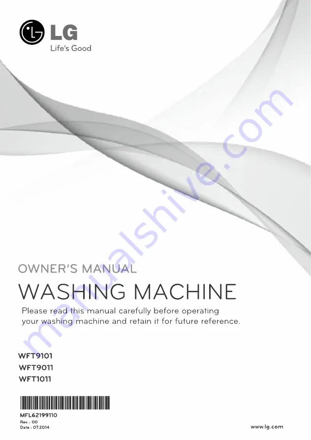 LG WFT1101 Owner'S Manual Download Page 1