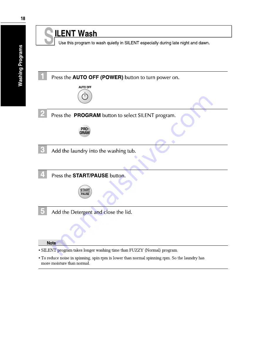 LG WFT75A31EP Owner'S Manual Download Page 18