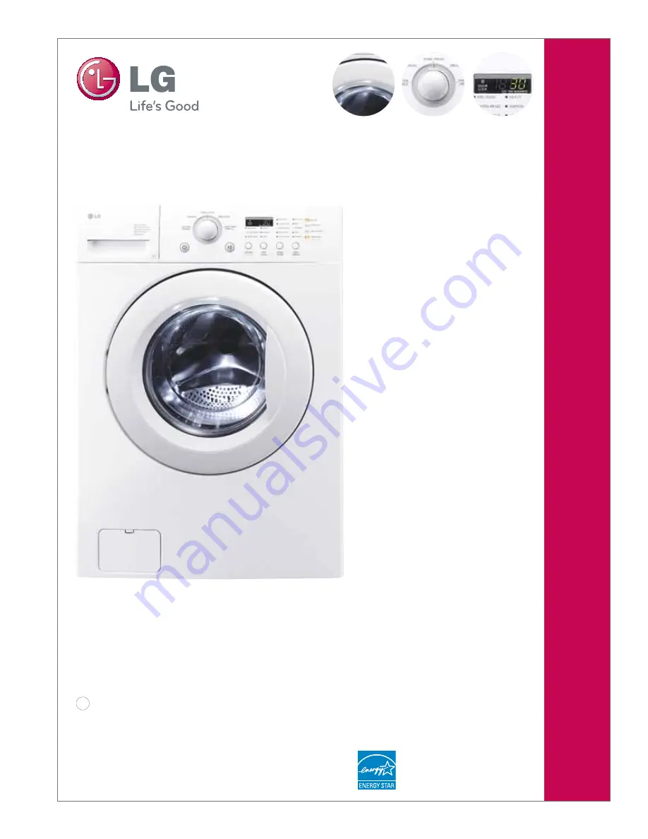 LG WM2010CW - 27in Front-Load Washer Specifications Download Page 1