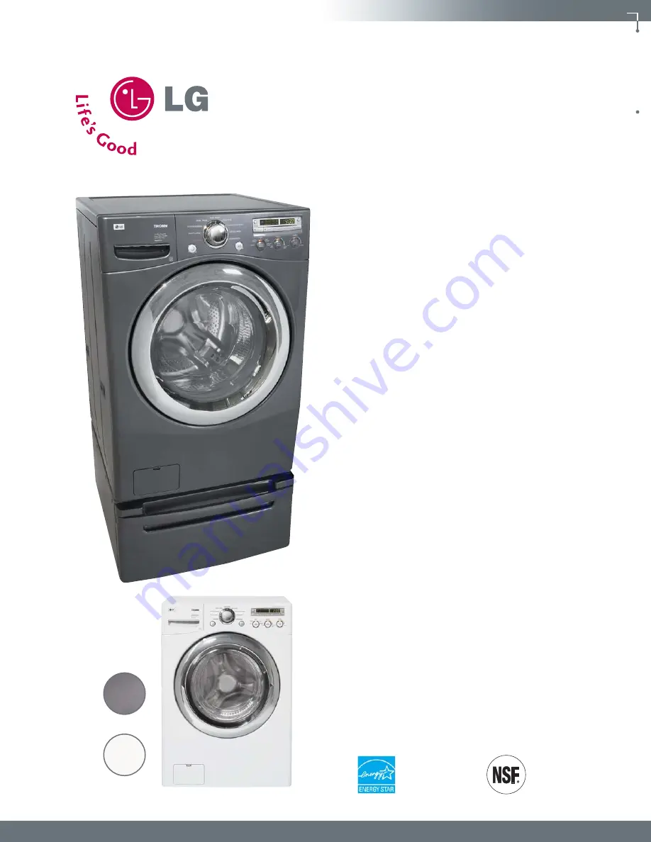 LG WM2455HG - 27in Front-Load XL Washer Specifications Download Page 1