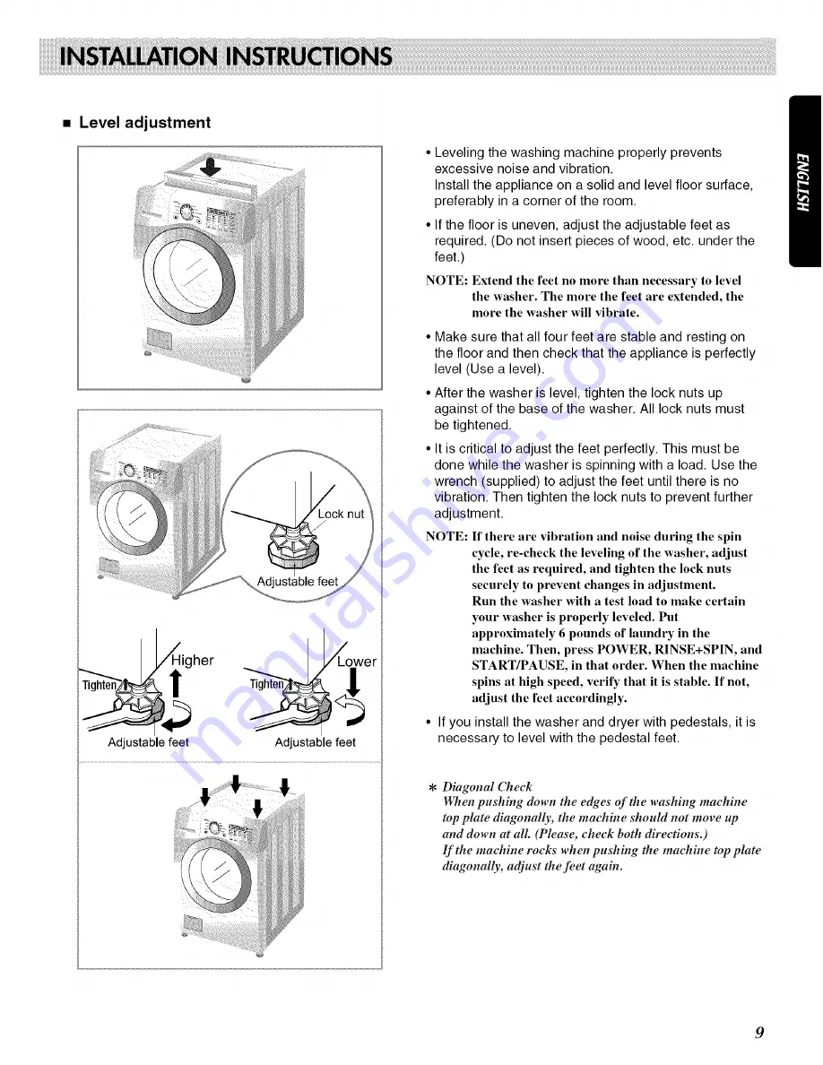 LG WM2487HM series Owner'S Manual Download Page 9