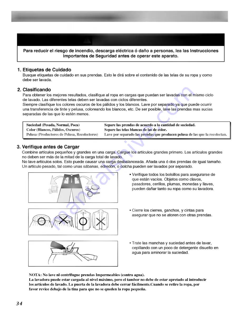 LG WM2487HRM Owner'S Manual Download Page 34