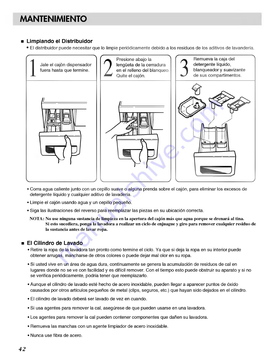 LG WM2487HRM Owner'S Manual Download Page 42