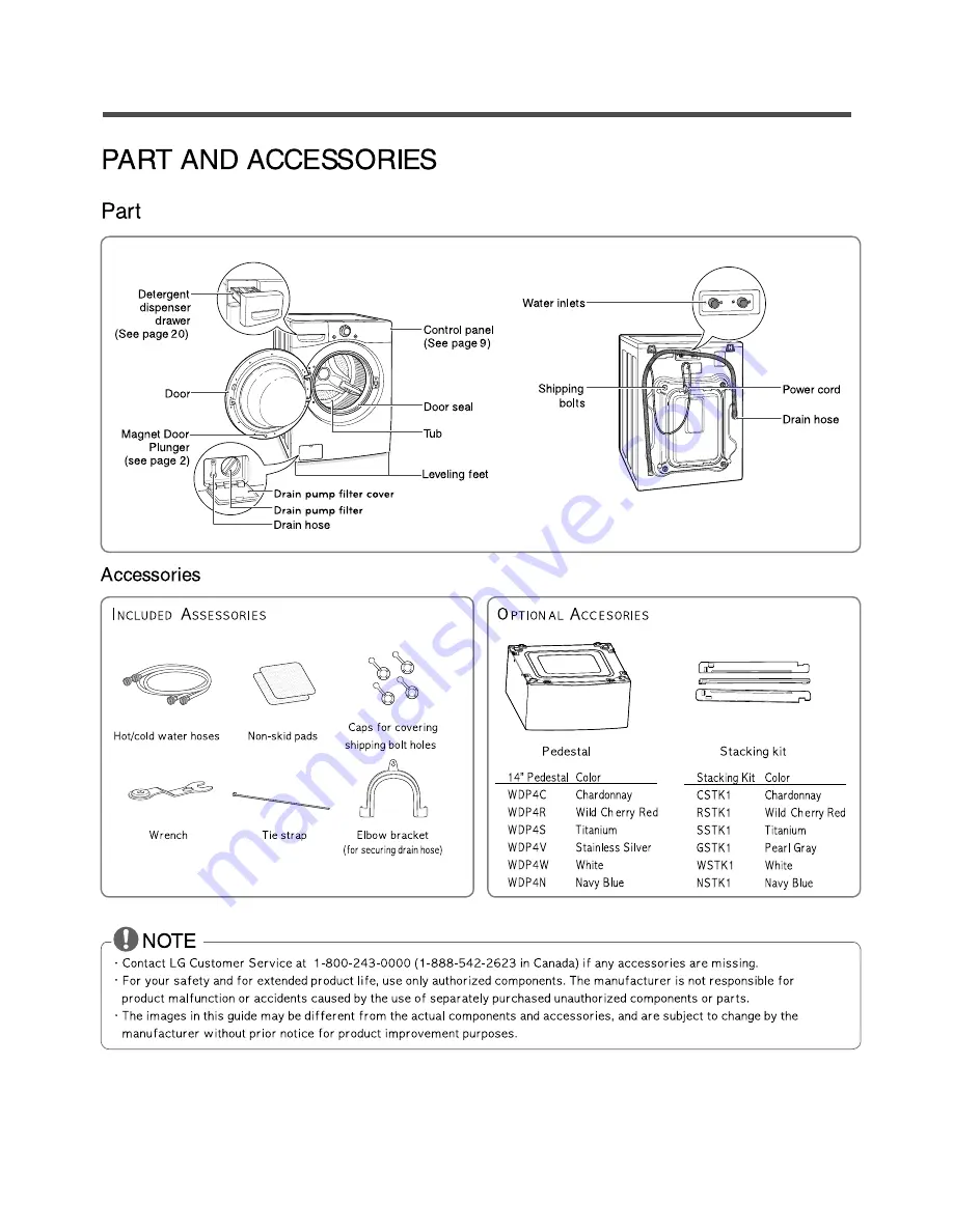 LG WM2650H Series Service Manual Download Page 7