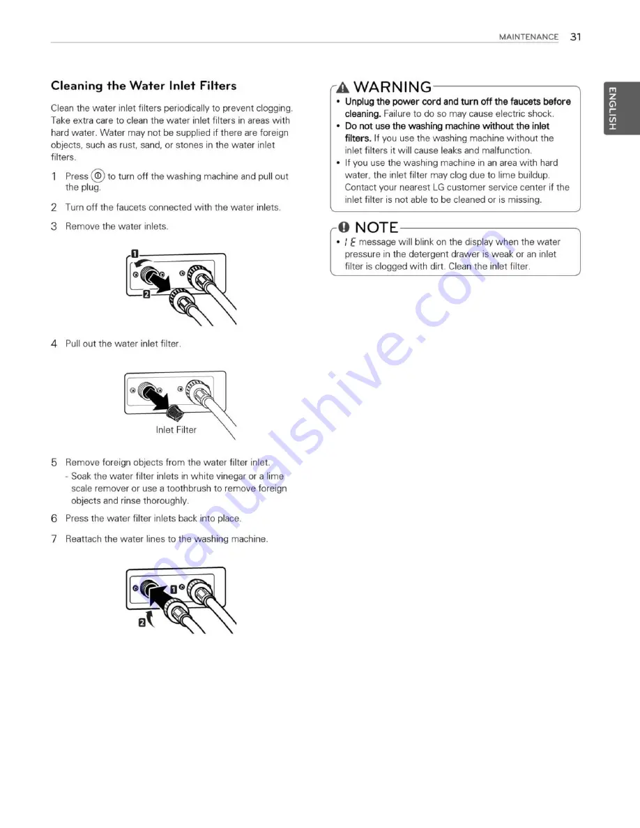 LG WM3050C Series Owner'S Manual Download Page 31