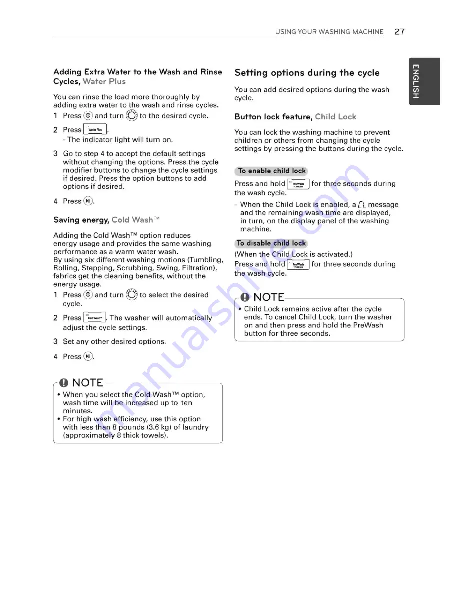 LG WM3170CW Owner'S Manual Download Page 27