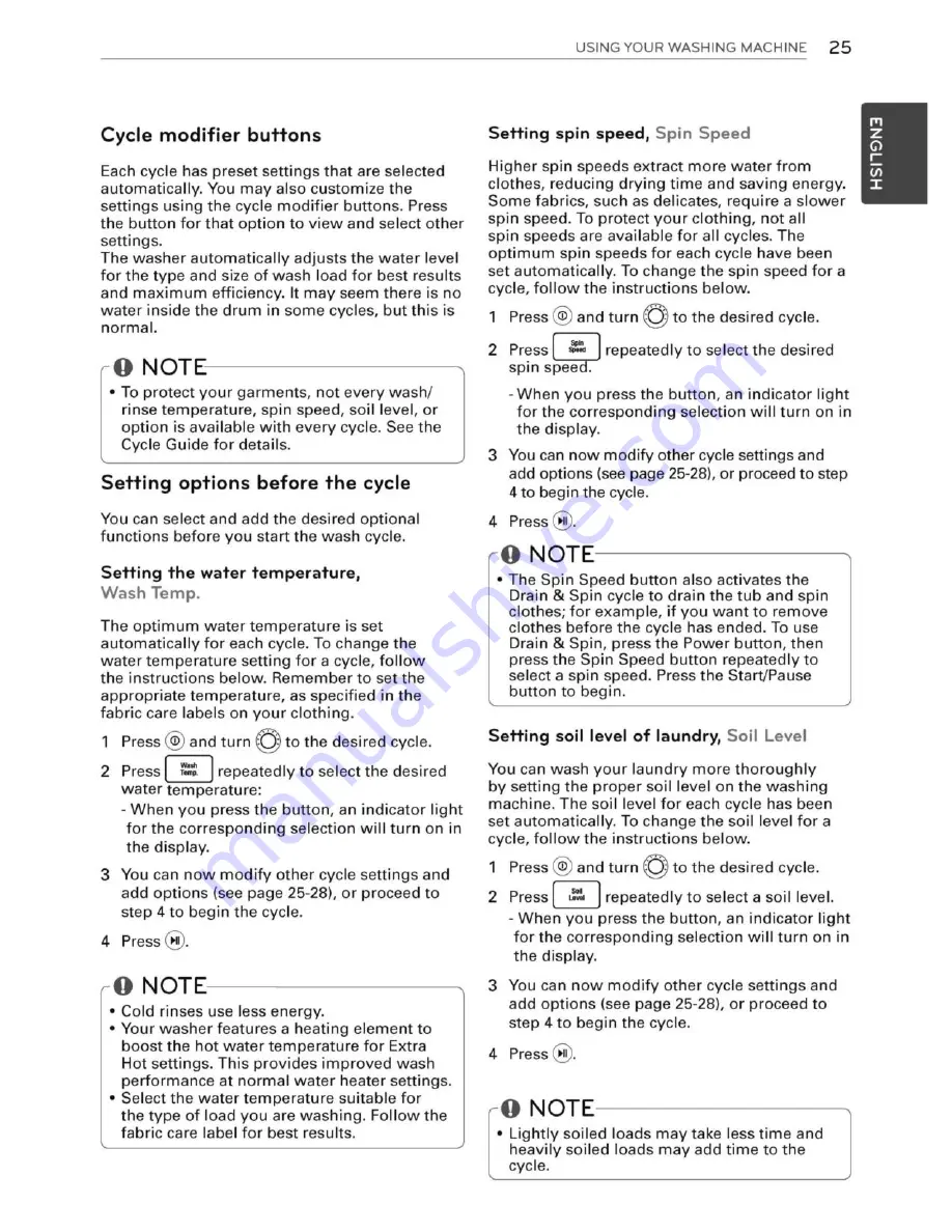 LG WM3370H*A Owner'S Manual Download Page 25