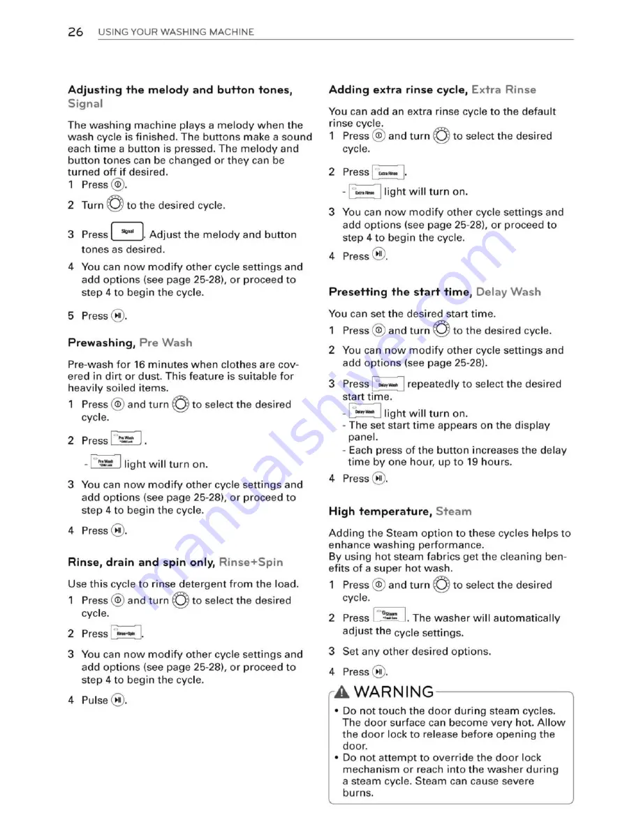 LG WM3370H*A Owner'S Manual Download Page 26