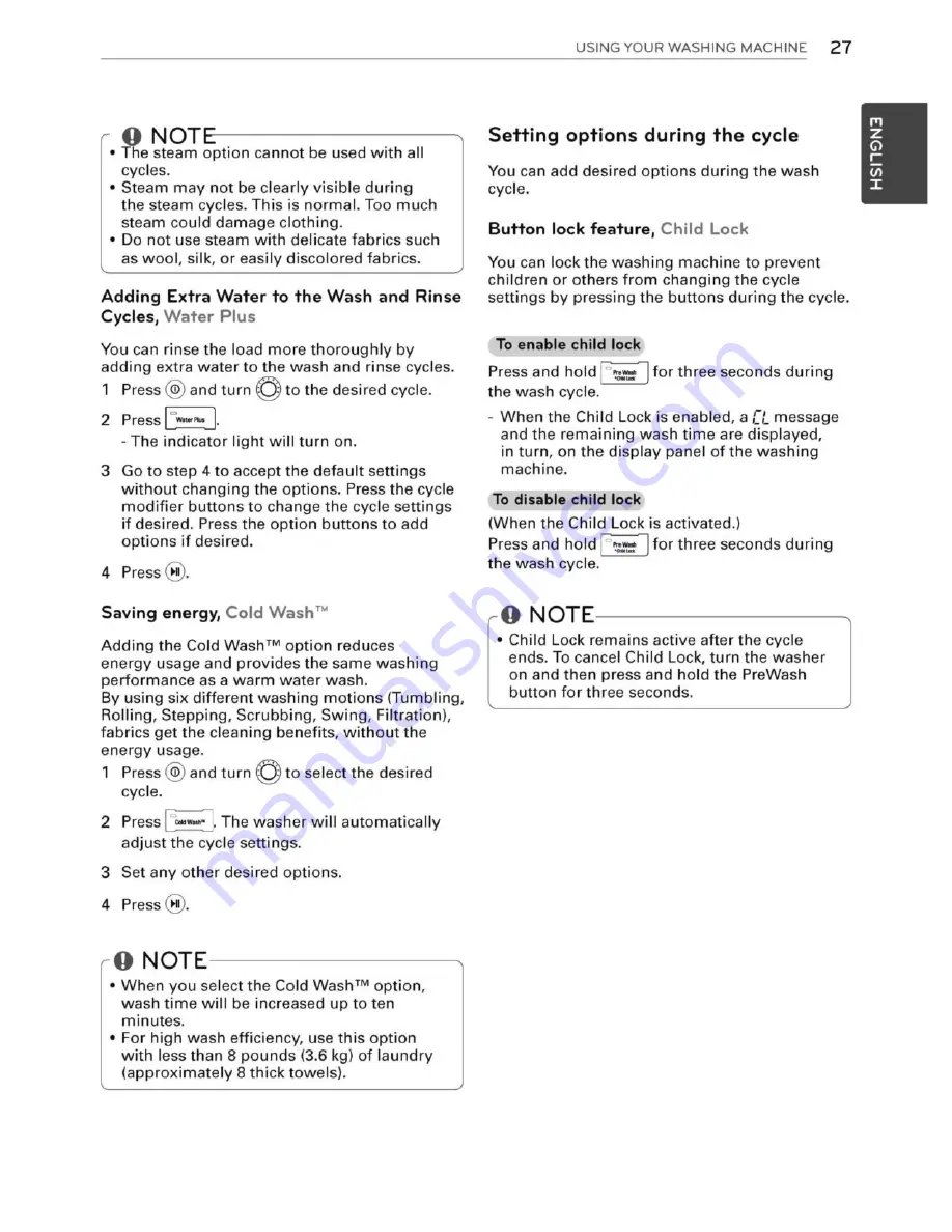 LG WM3370H*A Owner'S Manual Download Page 27