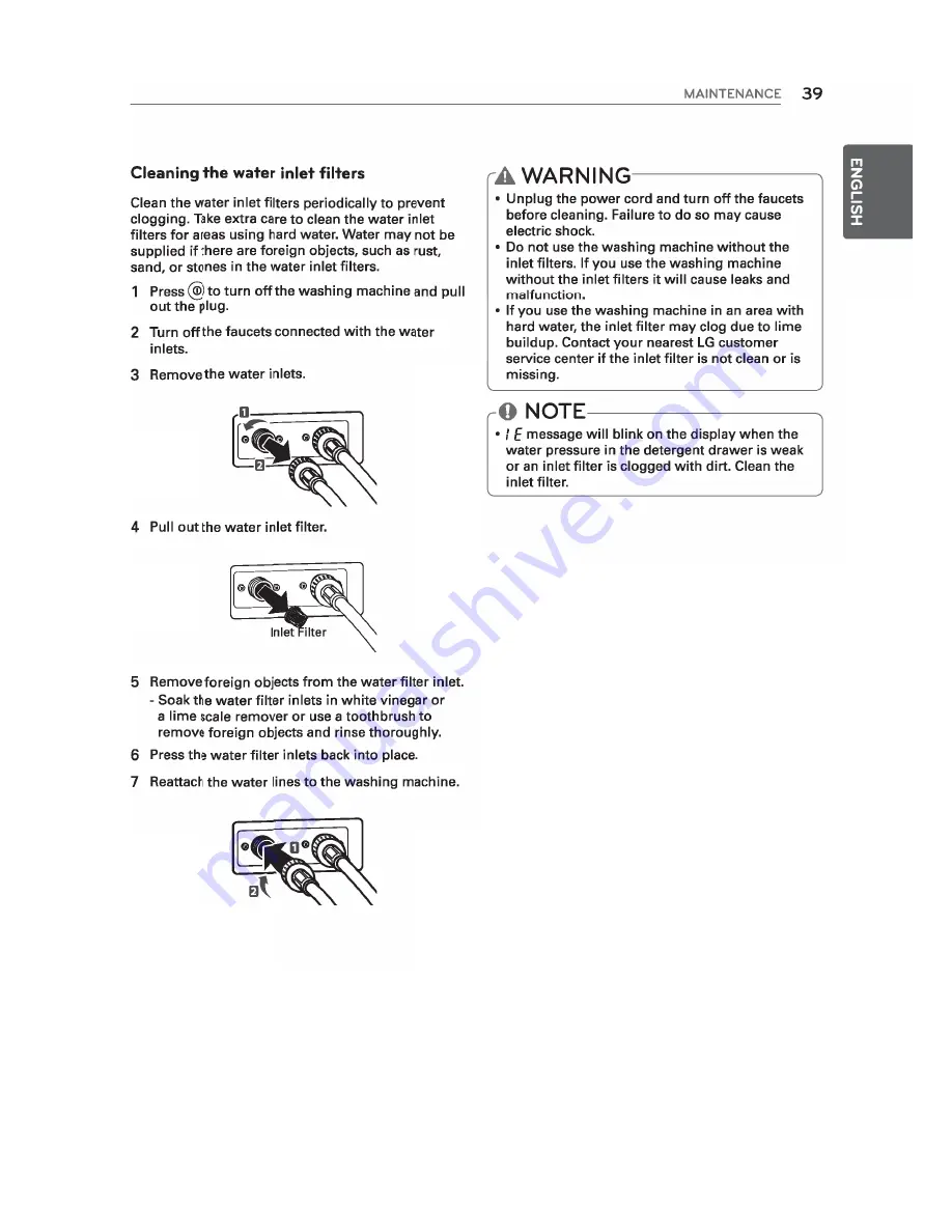 LG WM3570H Owner'S Manual Download Page 39