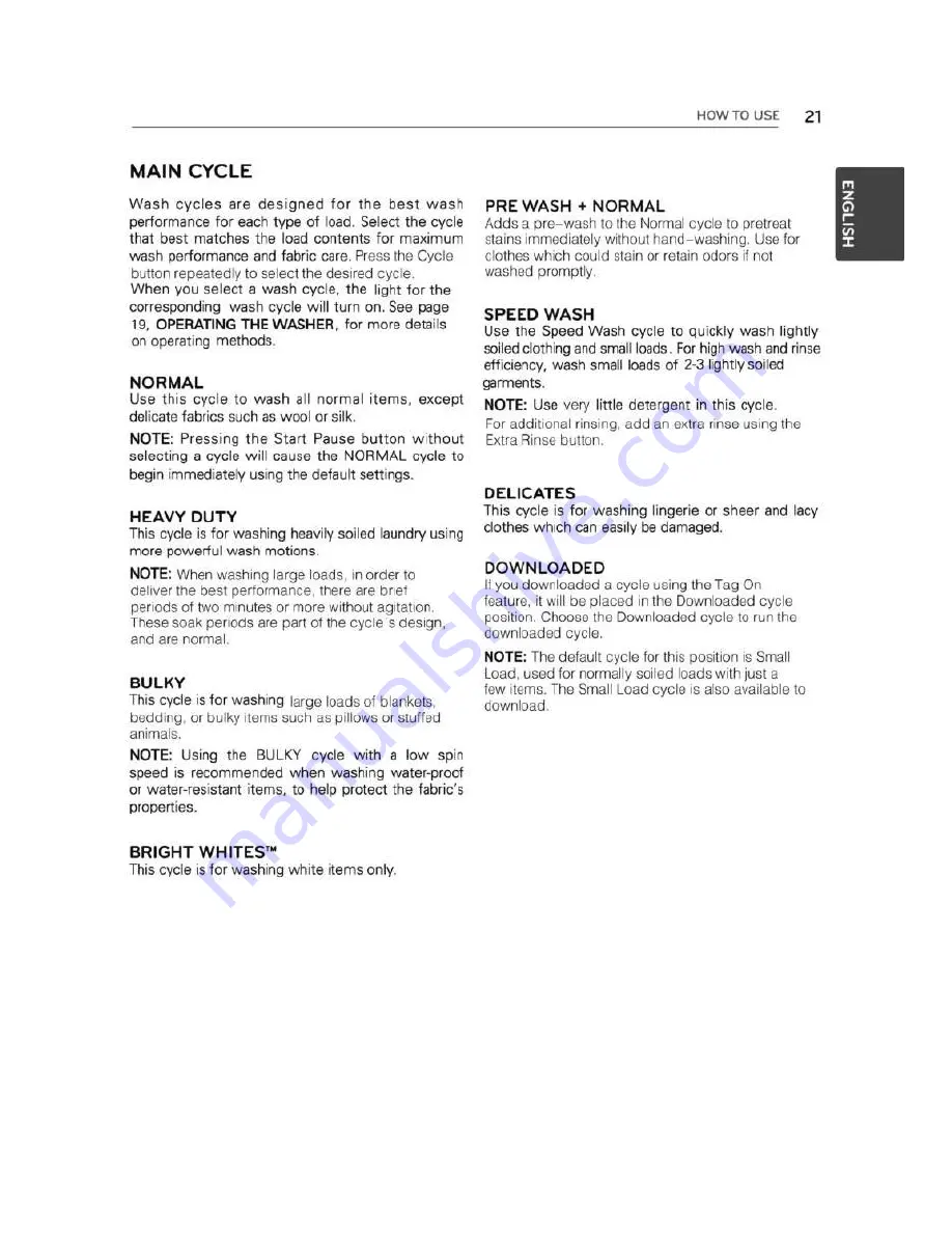 LG WT1501C Series Owner'S Manual Download Page 21